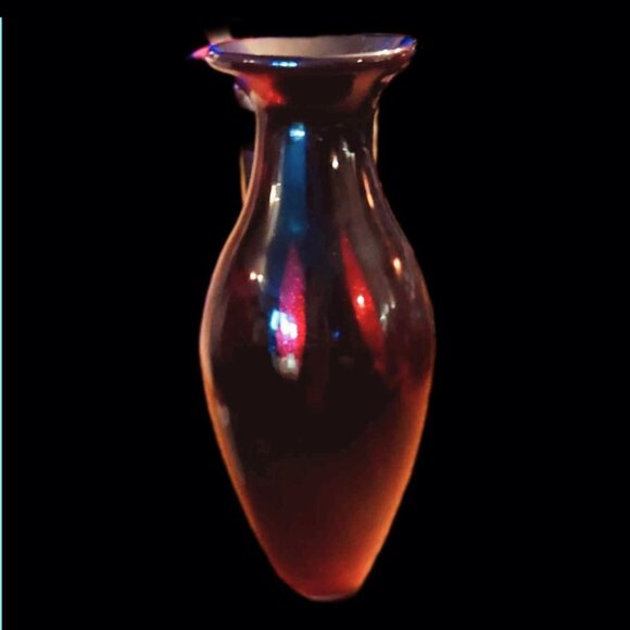 Sold. Burgundy Sparkly Decorative Vase - Picture 2 of 3